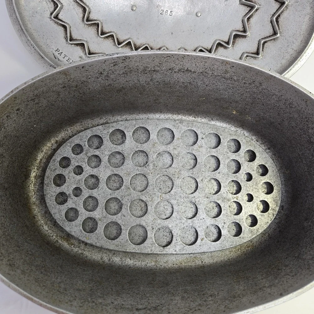 Wagner Ware # 5 265 Oval Drip Drop Roaster Lid And Trivet Vtg Magna Lite USA
